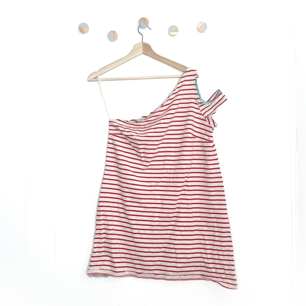 Anthropologie Maeve Marketa One Shoulder Stripe Dress